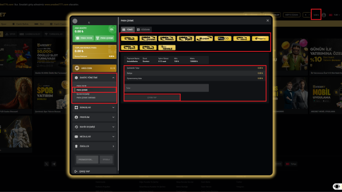 Aresbet Para Çekme