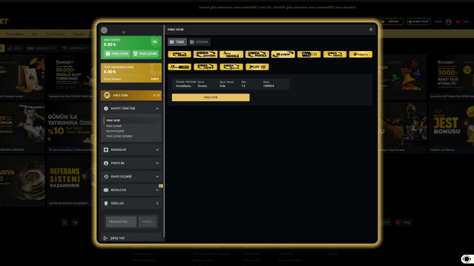 Aresbet Para yatırma